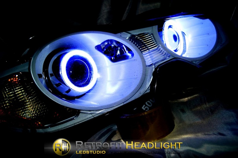 Jaguar XF. Комплексная модернизация передних фар от "ledstudio.org"